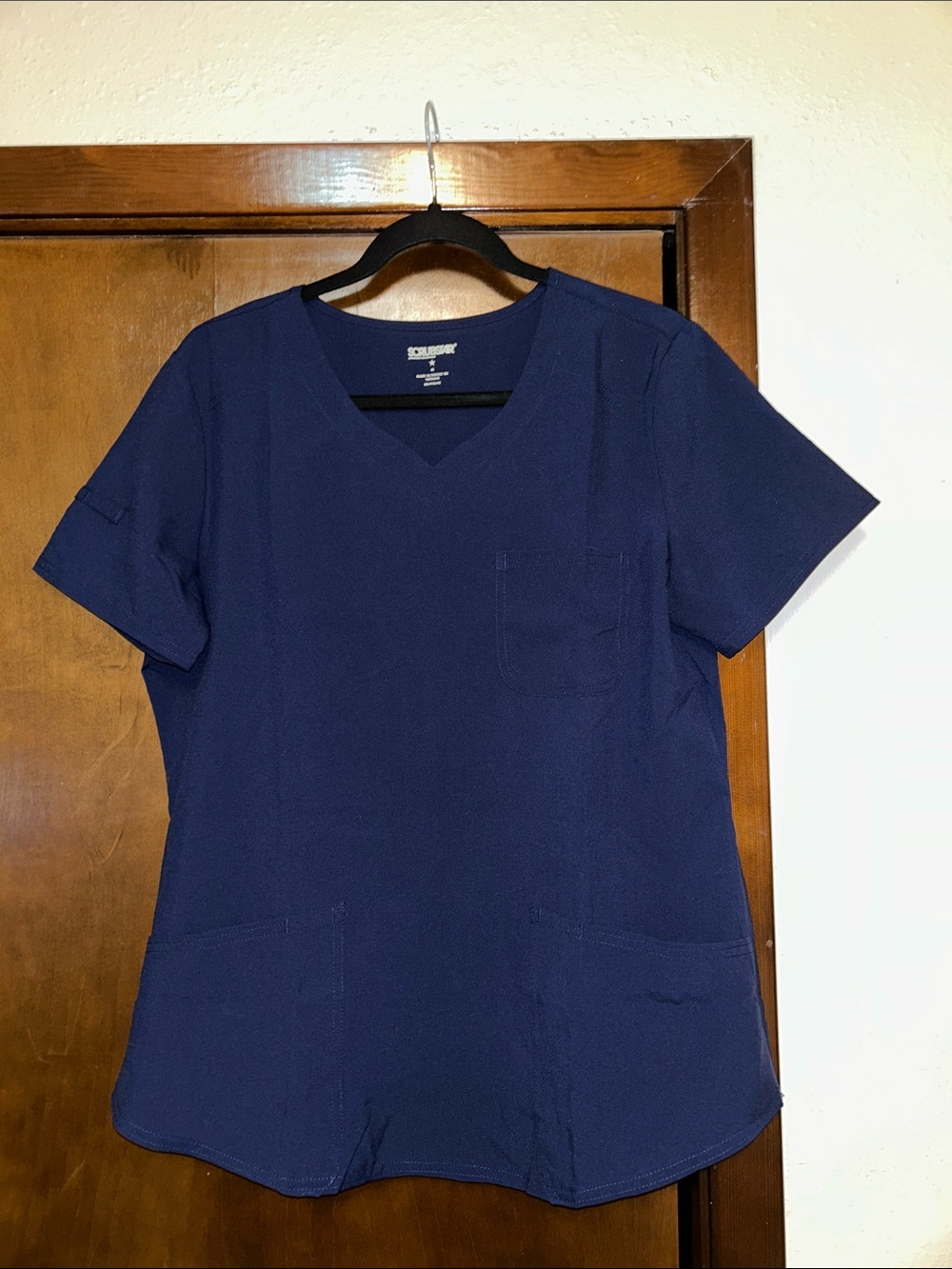 Scrubstar Women's Navy V-Neck Short Sleeve Scrub Top